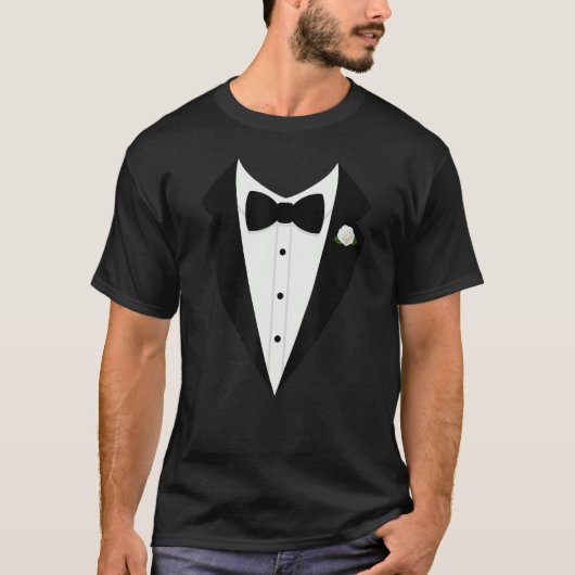 Smoking vlinderdas herenpak t-shirt (Voorkant)