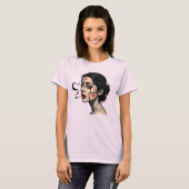 Smoking Woman Art with Heart Icon Face T-shirt (Voorkant volledig)