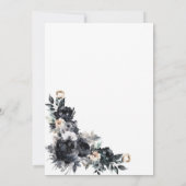 Smoky Black Floral Wedding Sla de datum op Save The Date (Achterkant)