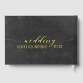 Smoky Black & Gold Elegant Wedding Gastenboek (Achterkant)