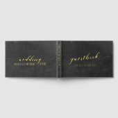 Smoky Black & Gold Elegant Wedding Gastenboek (Volledig)
