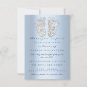 Smoky Blue Baby shower Feet Boy Girl 3d Glitter Kaart (Voorkant)