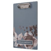 Smoky Blue en Dusty Roos Bloemen met Naam Klembord (Links)