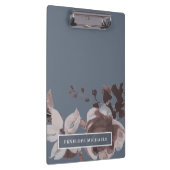 Smoky Blue en Dusty Roos Bloemen met Naam Klembord (Rechts)