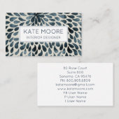 Smoky Blue Grey Patroon Interieurontwerper Visitekaartje (Voorkant / Achterkant)