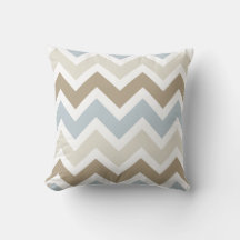 Smoky Blue Grey, Tan en Brown Chevron Pattern