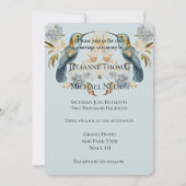 Smoky Blue Hummingbird Hydrangea Bloemen Bruiloft Kaart (Voorkant)