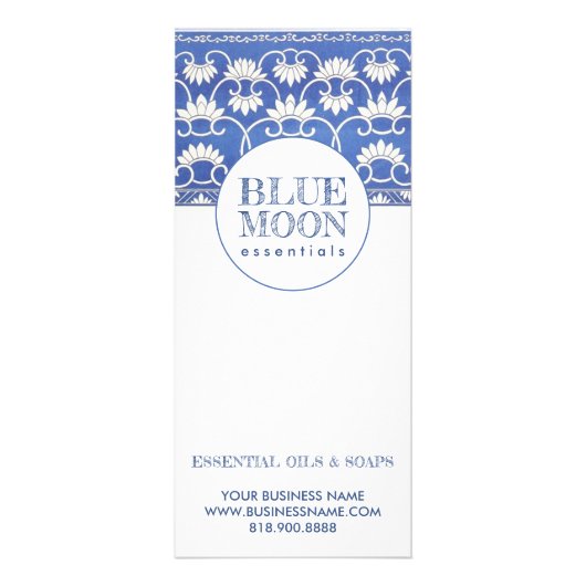 Smoky Blue Monogram Craftsperson Reclamekaart (Achterkant)