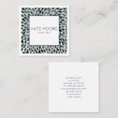 Smoky Blue Tie dye Teardrop Pattern Professional Vierkante Visitekaartje (Voorkant / Achterkant)