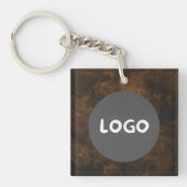 Smoky Brown dubbelzijdig Business Logo & QR-code Sleutelhanger (Voorkant)