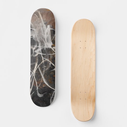 Smoky Charcoal Web Abstract Skateboard (Voorkant)