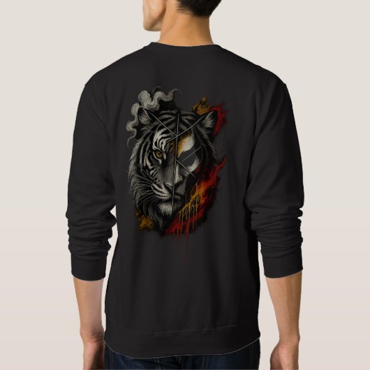 Smoky Flame Tiger Split Art Trui (Achterkant)