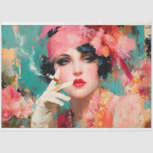Smoky Flapper Glam Decoupage Tissuepapier (Voorkant)