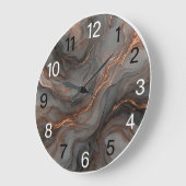 Smoky Gray Copper Epoxy Wall Clock Grote Klok (Hoek)