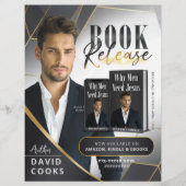 Smoky Grey & Gold Lines Boek Lancering Release Flyer (Voorkant)