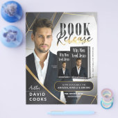 Smoky Grey & Gold Lines Boek Lancering Release Flyer (Enkel)