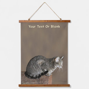 Smoky Grey Tabby Kat Hangend Wandkleed