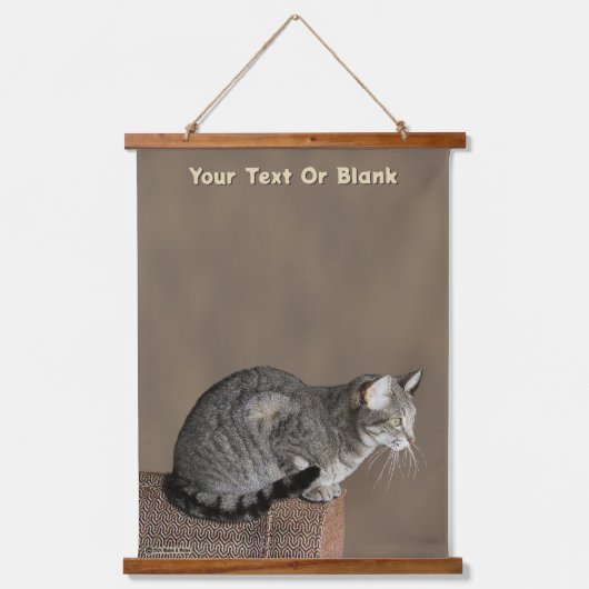 Smoky Grey Tabby Kat Hangend Wandkleed (Voorkant)