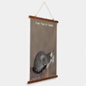 Smoky Grey Tabby Kat Hangend Wandkleed (Gebogen)