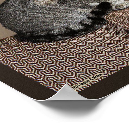 Smoky Grey Tabby Kat Poster (Hoek)