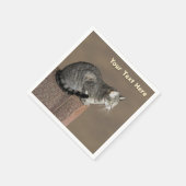 Smoky Grey Tabby Kat Servet (Hoek)