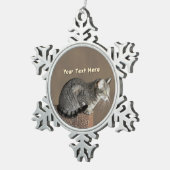 Smoky Grey Tabby Kat Tin Sneeuwvlok Ornament (Rechts)