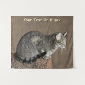 Smoky Grey Tabby Kat Wandkleed (Voorkant (horizontaal))