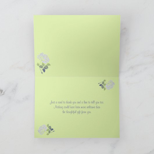 Smoky Lavender Peony met Green Hartelijk dank Bedankkaart (Binnen)