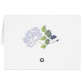 Smoky Lavender Peony met Green Table Number Kaart (Achterkant Horizontaal)