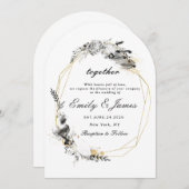 Smoky Lijst gouden chique bruiloft Kaart (Voorkant / Achterkant)