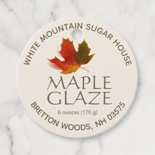 Smoky Maple Glaze Maple Syrup Product Label Label (Voorkant)