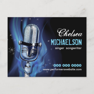 Smoky microfoon performers promotioneel briefkaart