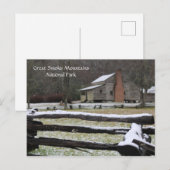 Smoky Mountain Cades Cove Snow Feestdagenkaart (Voorkant / Achterkant)