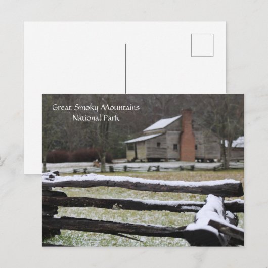 Smoky Mountain Cades Cove Snow Feestdagenkaart (Voorkant / Achterkant)