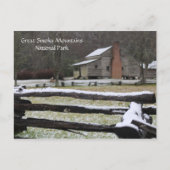 Smoky Mountain Cades Cove Snow Feestdagenkaart (Voorkant)