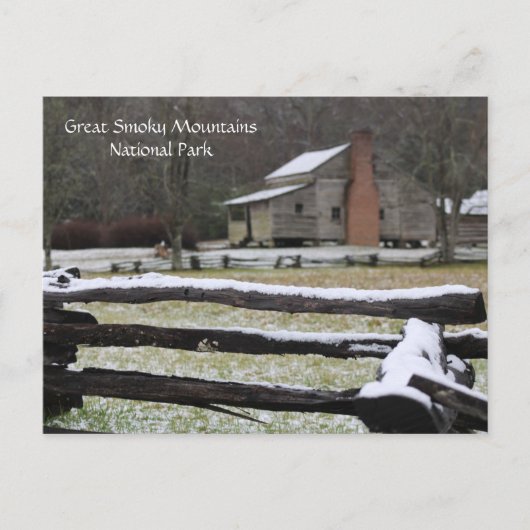 Smoky Mountain Cades Cove Snow Feestdagenkaart (Voorkant)