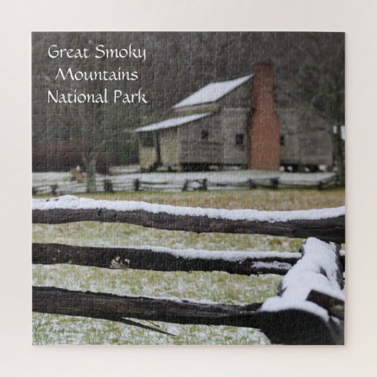 Smoky Mountain Cades Cove Snow Legpuzzel (Verticaal)