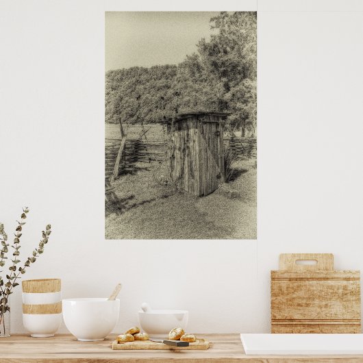 Smoky Mountain Outhouse Poster (Keuken)