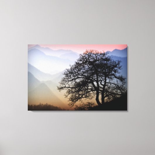 Smoky Mountain Sunset van de Blue Ridge Parkway Canvas Afdruk (Voorkant)