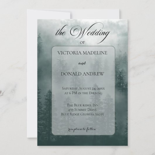 Smoky Mountain Wedding Invitation Feestdagenkaart (Voorkant)