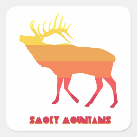 Smoky Mountains Elk Vierkante Sticker (Voorkant)
