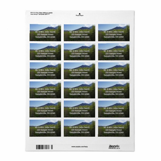 Smoky Mountains in Spring Landscape Etiket (Full Sheet)
