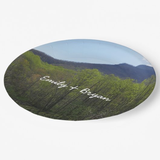 Smoky Mountains in Spring Landscape Papieren Bordje (Gekanteld)