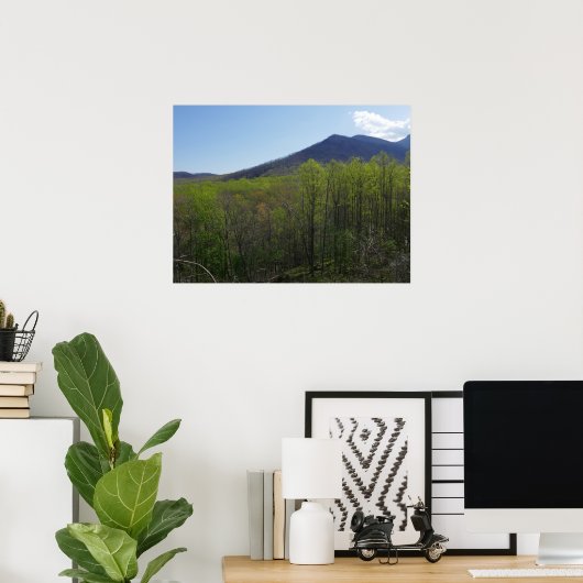 Smoky Mountains in Spring Landscape Poster (Thuiskantoor)