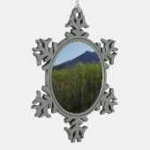 Smoky Mountains in Spring Landscape Tin Sneeuwvlok Ornament (Links)