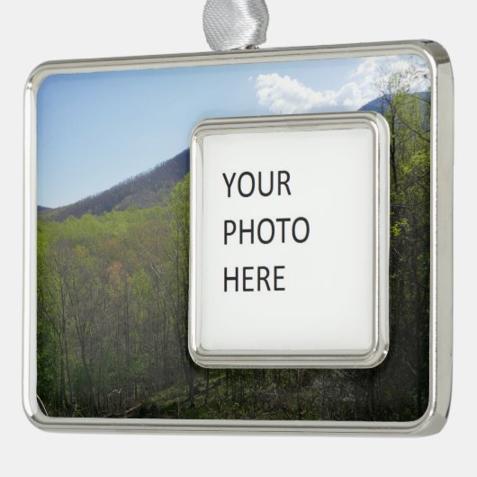 Smoky Mountains in Spring Landscape Verzilverd Omlijst Ornament (Links)