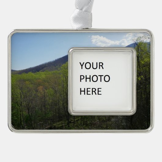 Smoky Mountains in Spring Landscape Verzilverd Omlijst Ornament (Voorkant)