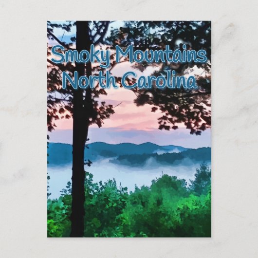 Smoky Mountains, NC Majestic Uitzicht en Sunset Briefkaart (Voorkant)