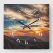 Smoky Mountains NC Vierkante Klok (Voorkant)