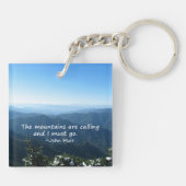 Smoky Mountains w/snow Mtns die Sjabloon roepen Sleutelhanger (Achterkant)